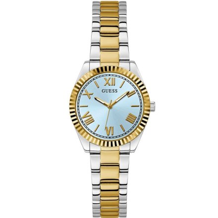 Guess Mini Luna zegarek damski na bransoletce z błękitną tarczą GW0687L4