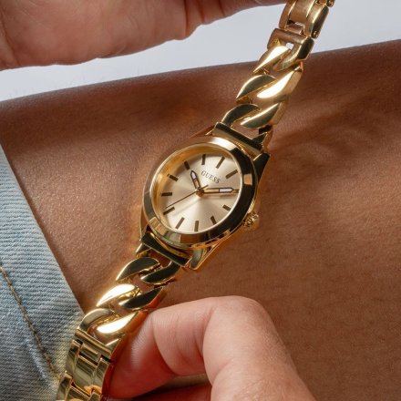 Guess Serena zegarek damski złoty na bransolecie łańcuch GW0653L1