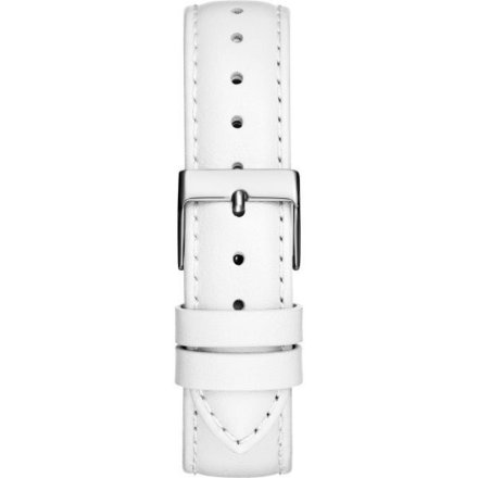 Guess Plush zegarek damski srebrny z białym paskiem GW0688L1