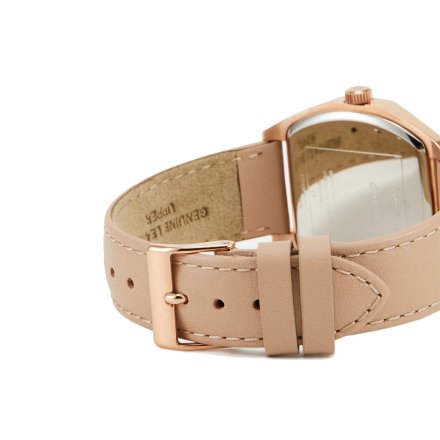 Guess Plush zegarek damski różowozłoty z kremowym paskiem GW0688L3
