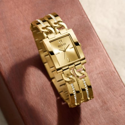Guess Mod ID zegarek damski złoty biżuteryjny bransoletka GW0668L2