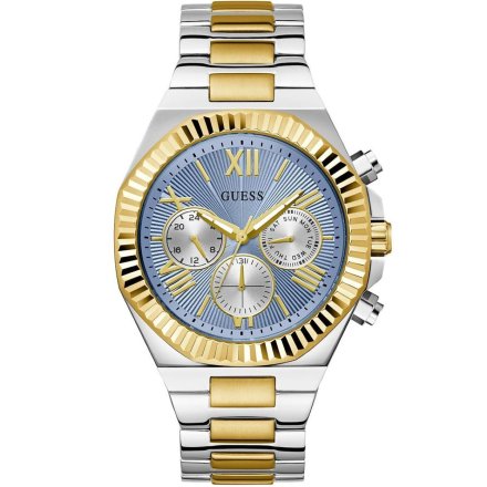 Guess Equity zegarek męski na bransolecie błękitna tarcza GW0703G3