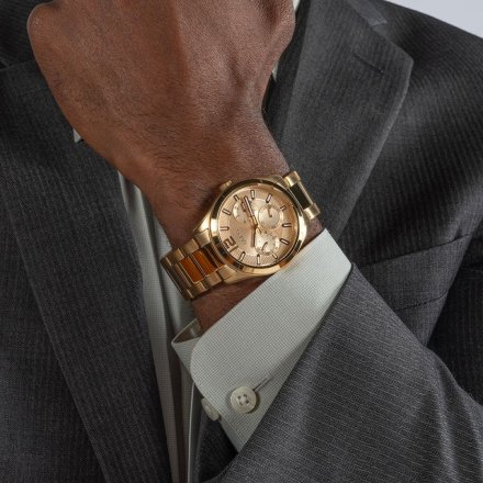 Guess Zen zegarek męski na bransolecie złoty GW0707G3
