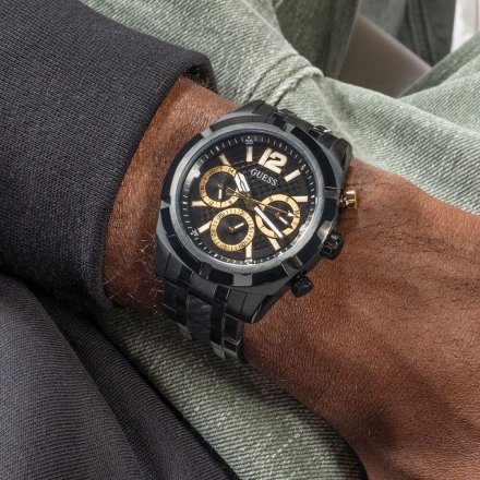 Guess Resistance zegarek męski na bransolecie czarny GW0714G4