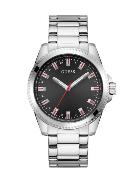 Guess Champ zegarek męski srebrny czarna tarcza GW0718G1