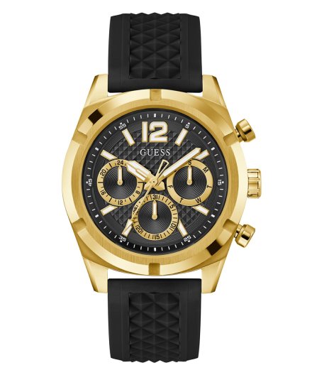 Guess Resistance zegarek męski na pasku czarno-złoty GW0729G2