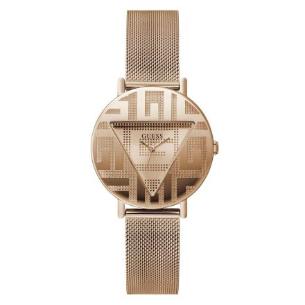 Guess Iconic zegarek damski różowozłoty na bransolecie GW0527L3