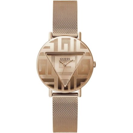 Guess Iconic zegarek damski różowozłoty na bransolecie GW0527L3