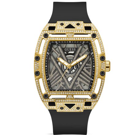 Guess Legend zegarek męski z czarnym paskiem kryształy GW0564G1