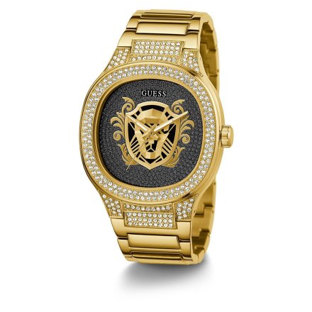 Guess Kingdom zegarek męski złoty herb kryształy GW0565G1