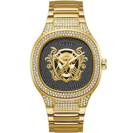 Guess Kingdom zegarek męski złoty herb kryształy GW0565G1
