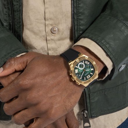 Guess Headline zegarek męski retro zielona tarcza GW0571G3
