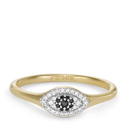 Złoty pierścionek damski Fossil vintage z kryształami r.17 JFS00580998