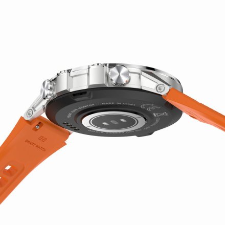 GRAVITY GT9-9 srebrno-pomarańczowy pasek smartwatch męski z funkcją rozmowy